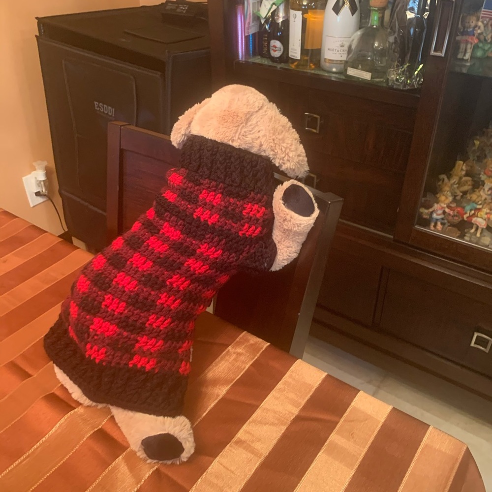 Handmade crocheted 🧶 dog sweater 🐶
